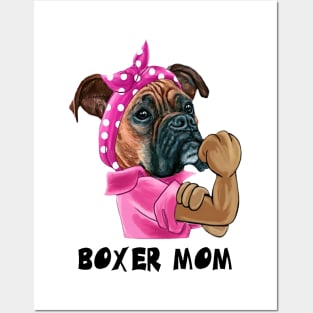 Boxer Mom Happy Mother Day Posters and Art